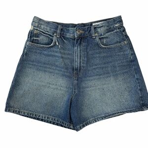 Zara Blue Jean Shorts for Women with rhinestone details size 6 EUR 38